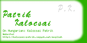 patrik kalocsai business card